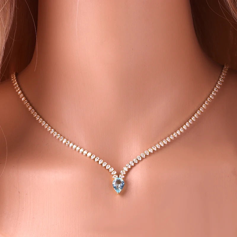 Iced Out Water Drop Necklace