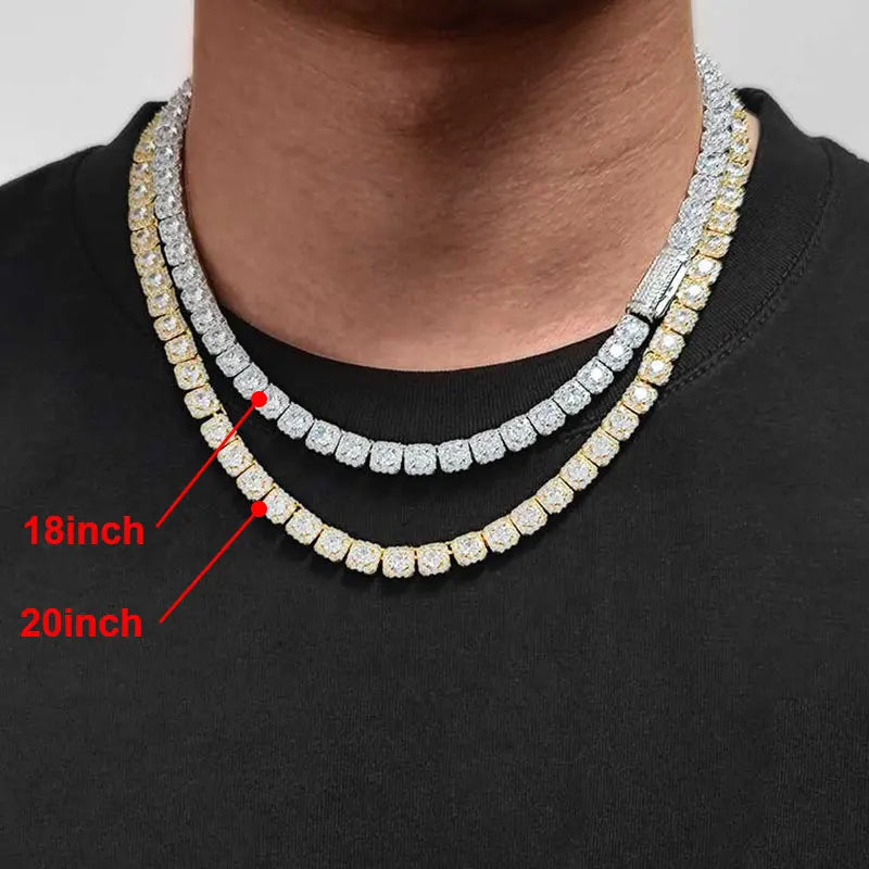 Iced Out Clustered Tennis Chain