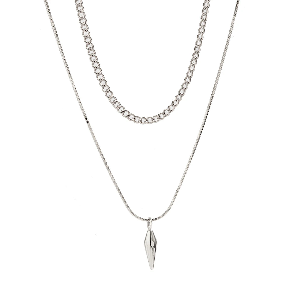 2 Piece Stainless Steel Necklace With Pendant