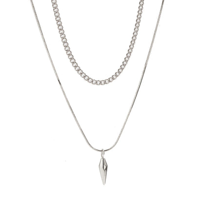 2 Piece Stainless Steel Necklace With Pendant