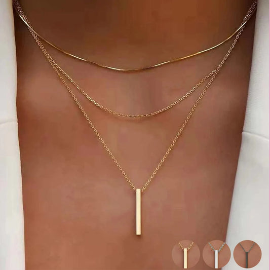 Metal Bar Pendant Necklace